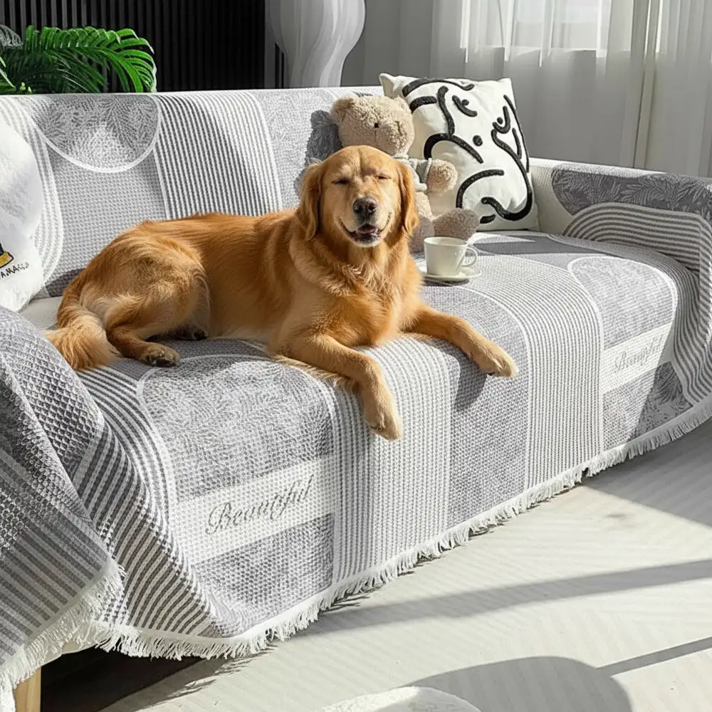 Waffle Texture Fabric Breathable Skin-Friendly Furniture Decorative Couch Cover - News Pet Shop