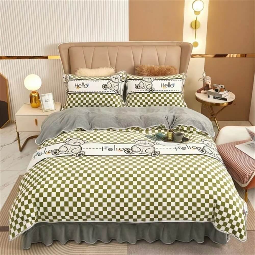 Light Luxury Thickened Milk Fleece Warm Bed Sheet Set - News Pet Shop