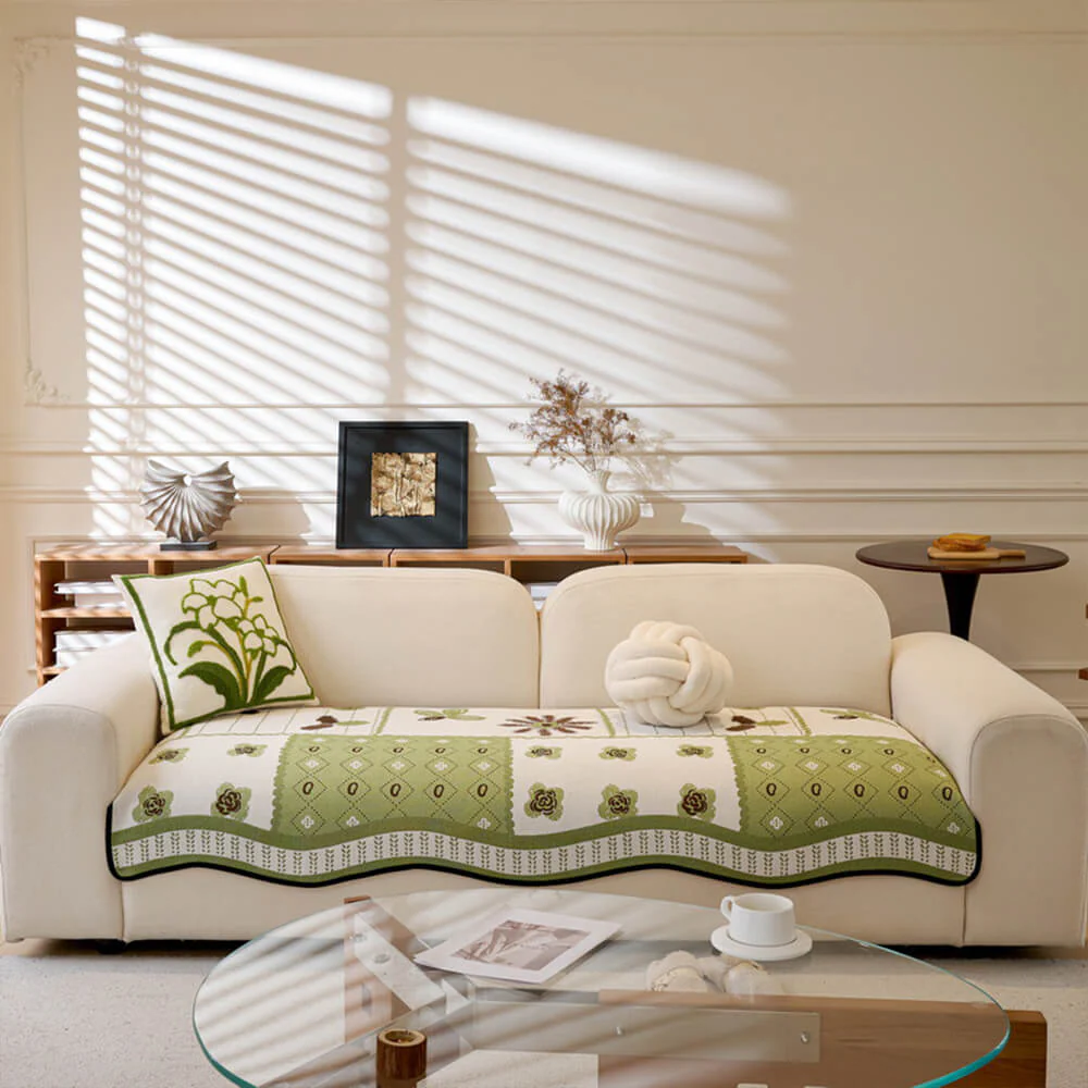 Chenille Scratch-resistant Fabric Pastoral Style  Irregular Shaped Non-slip Couch Cover - News Pet Shop