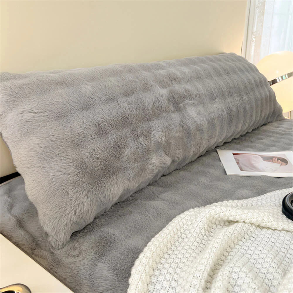 Comfortable Bubble Faux Rabbit Fur Extended Rest Headboard Pillow - News Pet Shop