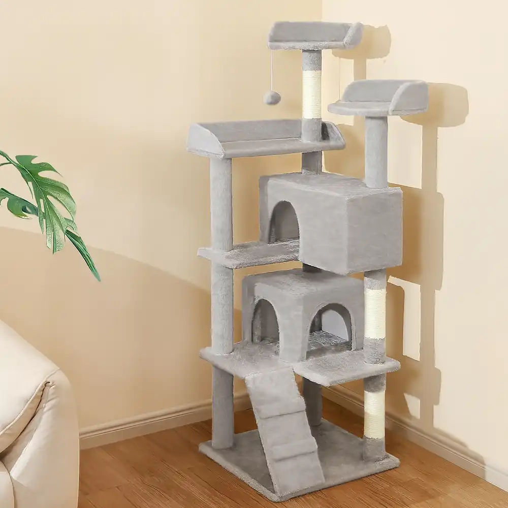 Sturdy Plush Multi-Level Cat Tree Tower with Cozy Condos & Scratching Posts - News Pet Shop