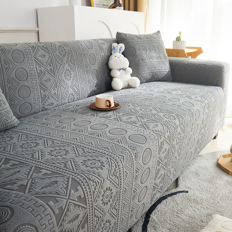 Bohemian Jacquard Stretch Full-Cover Anti-Slip Couch Cover With Pillowcase - News Pet Shop