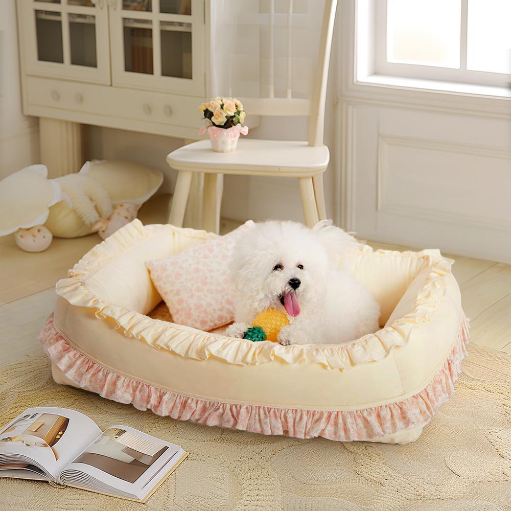 Floral Orthopedic Dog Bed Calming Pet Bed with Pillow - News Pet Shop