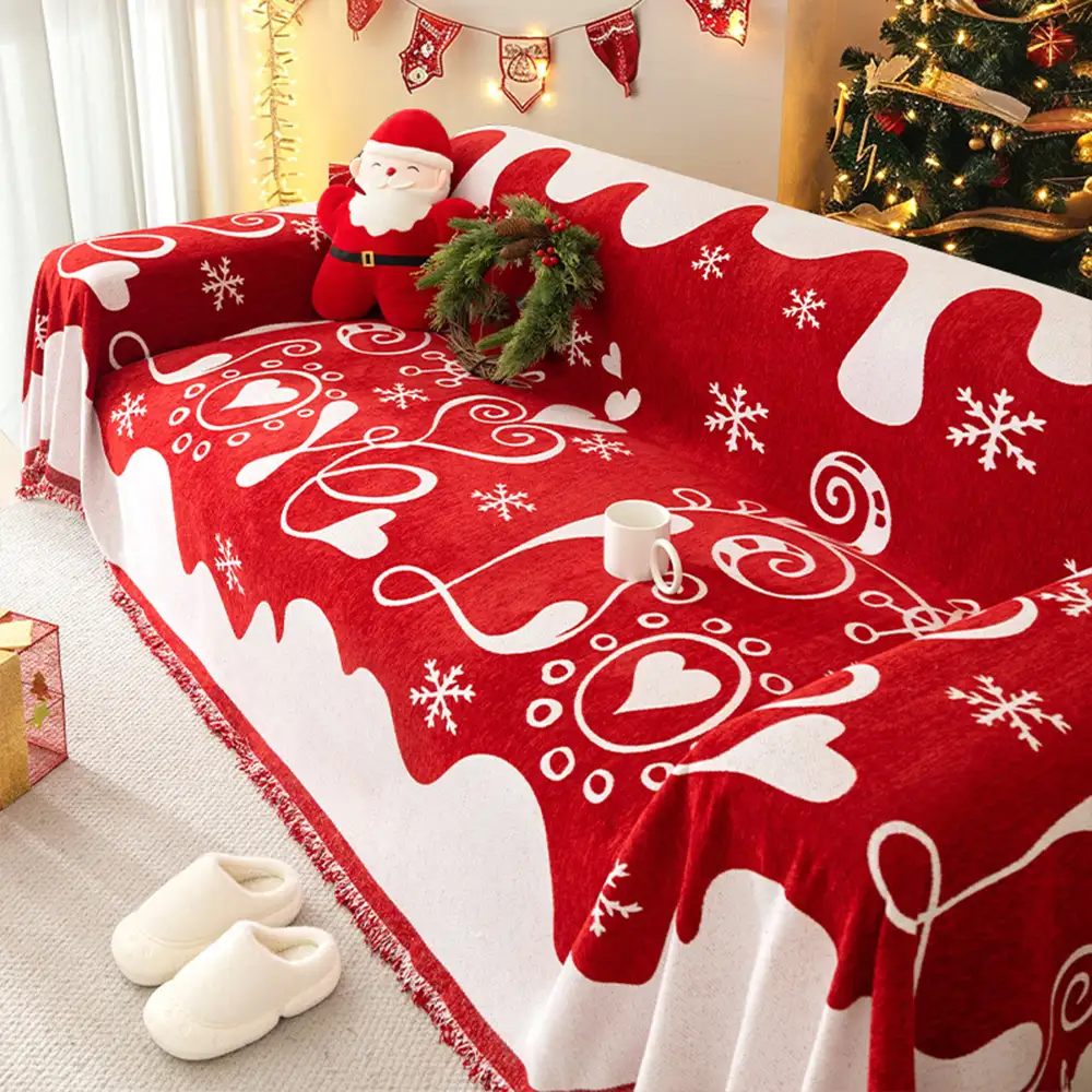 Christmas Decoration Chenille Wear-Resistant Sofa Blanket Couch Cover - News Pet Shop