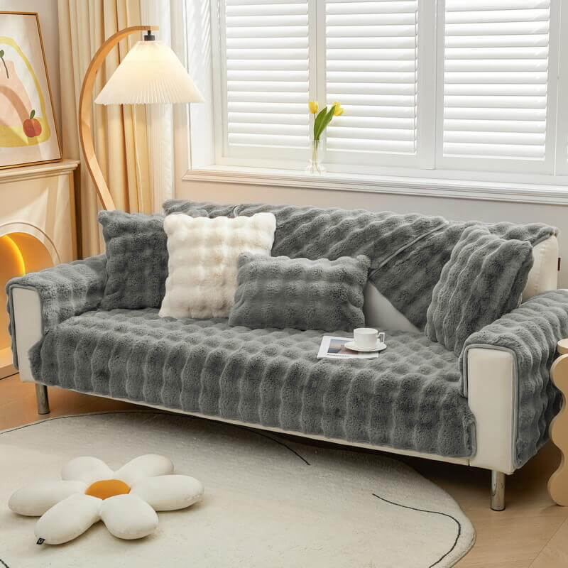 Cozy Plush Solid Colour Non-slip Couch Cover - News Pet Shop