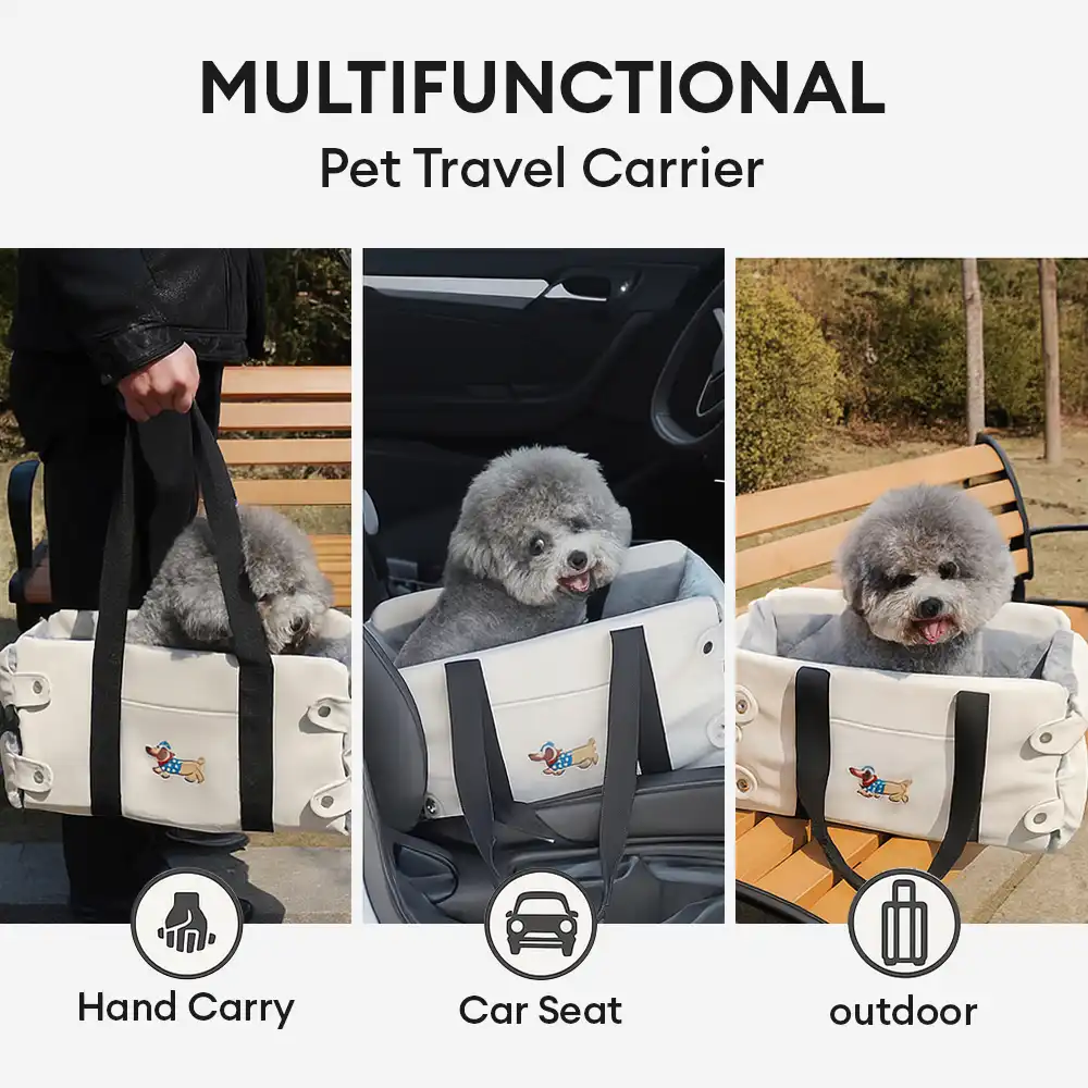 Portable Travel Faux Leather Waterproof Center Console Pet Car Seat - News Pet Shop