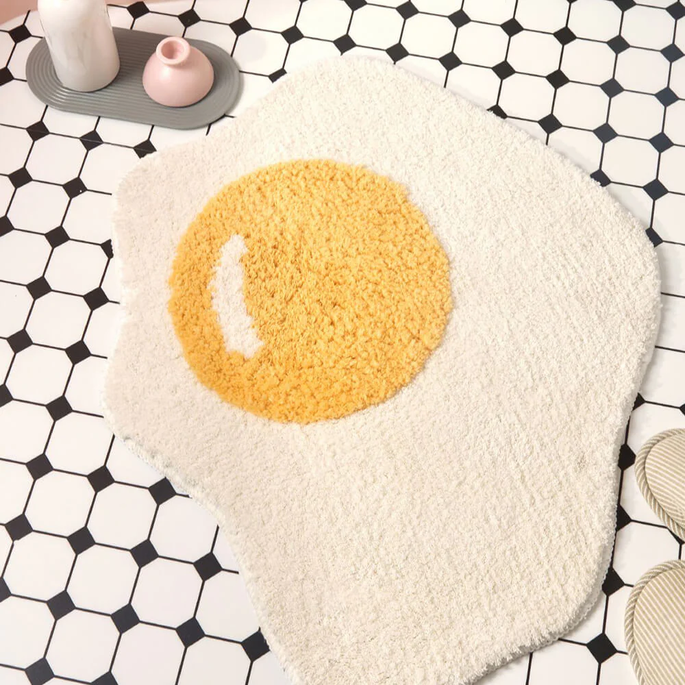 Fried Egg Shaggy Bath Mat Multi-Functional Decorative Non-Slip Home Rug - News Pet Shop