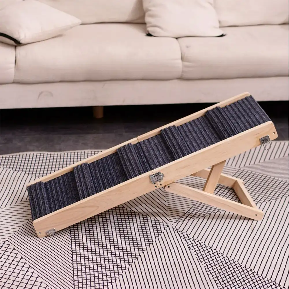 Wooden Dog Ramp 4 Levels Height Adjustable Foldable Dog Stairs - News Pet Shop