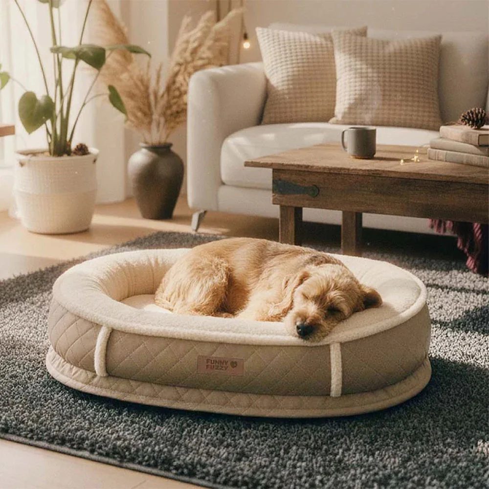 Deluxe Faux Leather & Plush Removable Orthopedic Donut Dog Bed - WarmNest - News Pet Shop