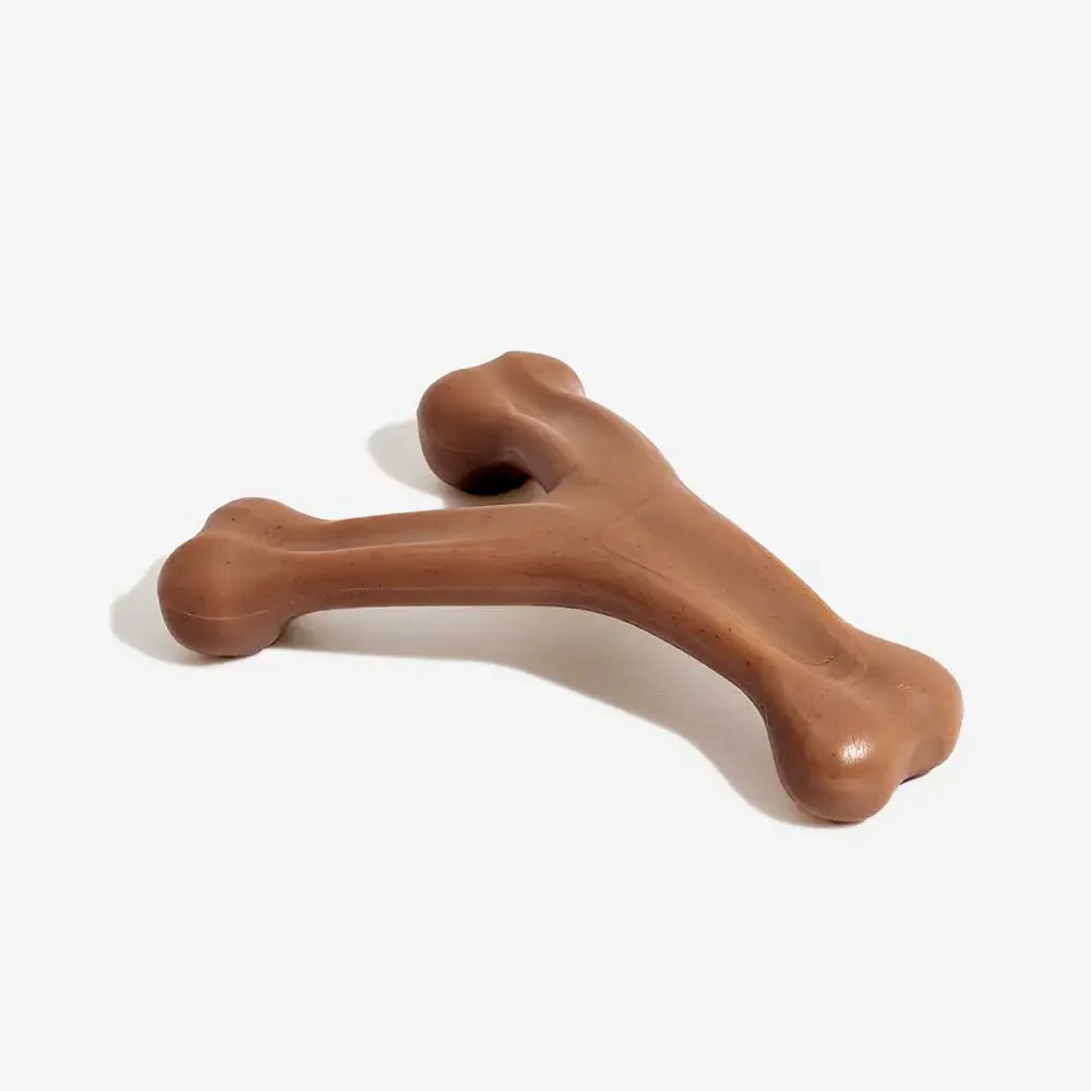 Teething Bones Dog Chew Toy - Bacon-Flavored - News Pet Shop