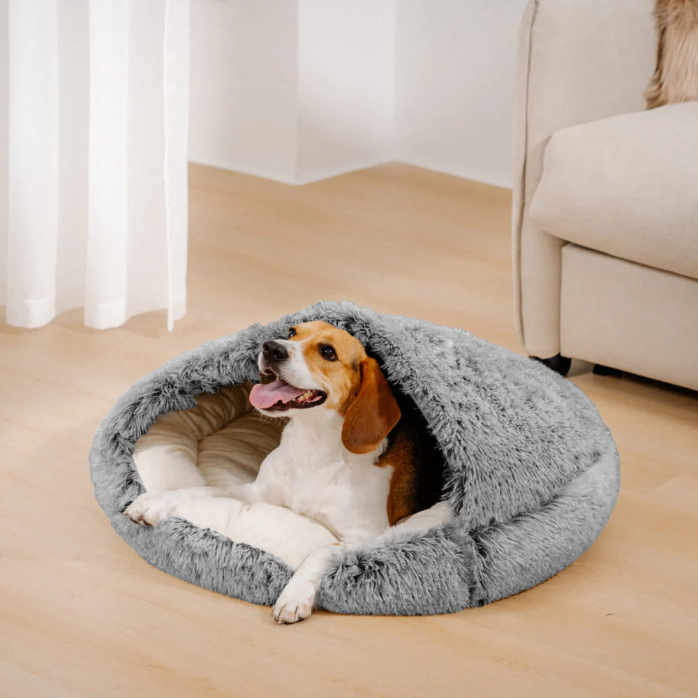Calming Plush Semi-Enclosed Pet Nest Pita Bed For Dogs - News Pet Shop