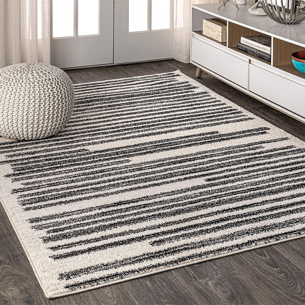 Line Texture Simple Modern Style Faux Cashmere Household Rug - News Pet Shop