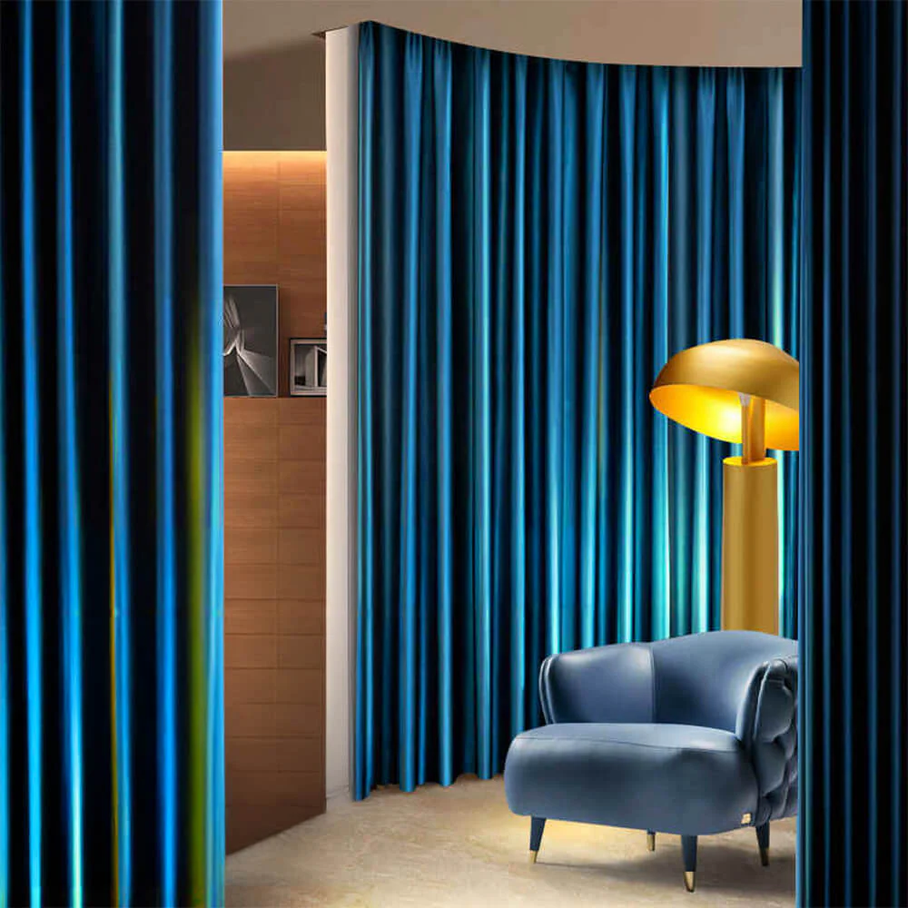 Modern Luxury Satin Thick Soundproof Blackout Curtains - News Pet Shop