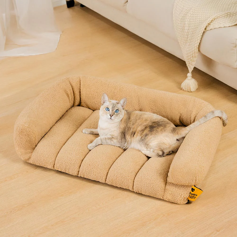 Large Soft Supportive Headrest Orthopedic Cat Bolster Bed - Cloudy Napper - News Pet Shop