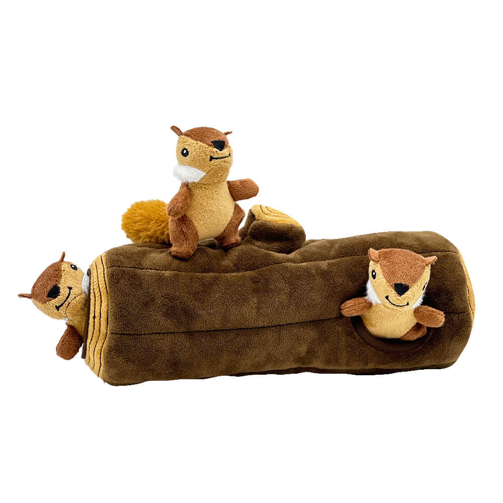 Interactive Squirrel Hide-and-Seek Dog Toy with Tree Trunk - News Pet Shop
