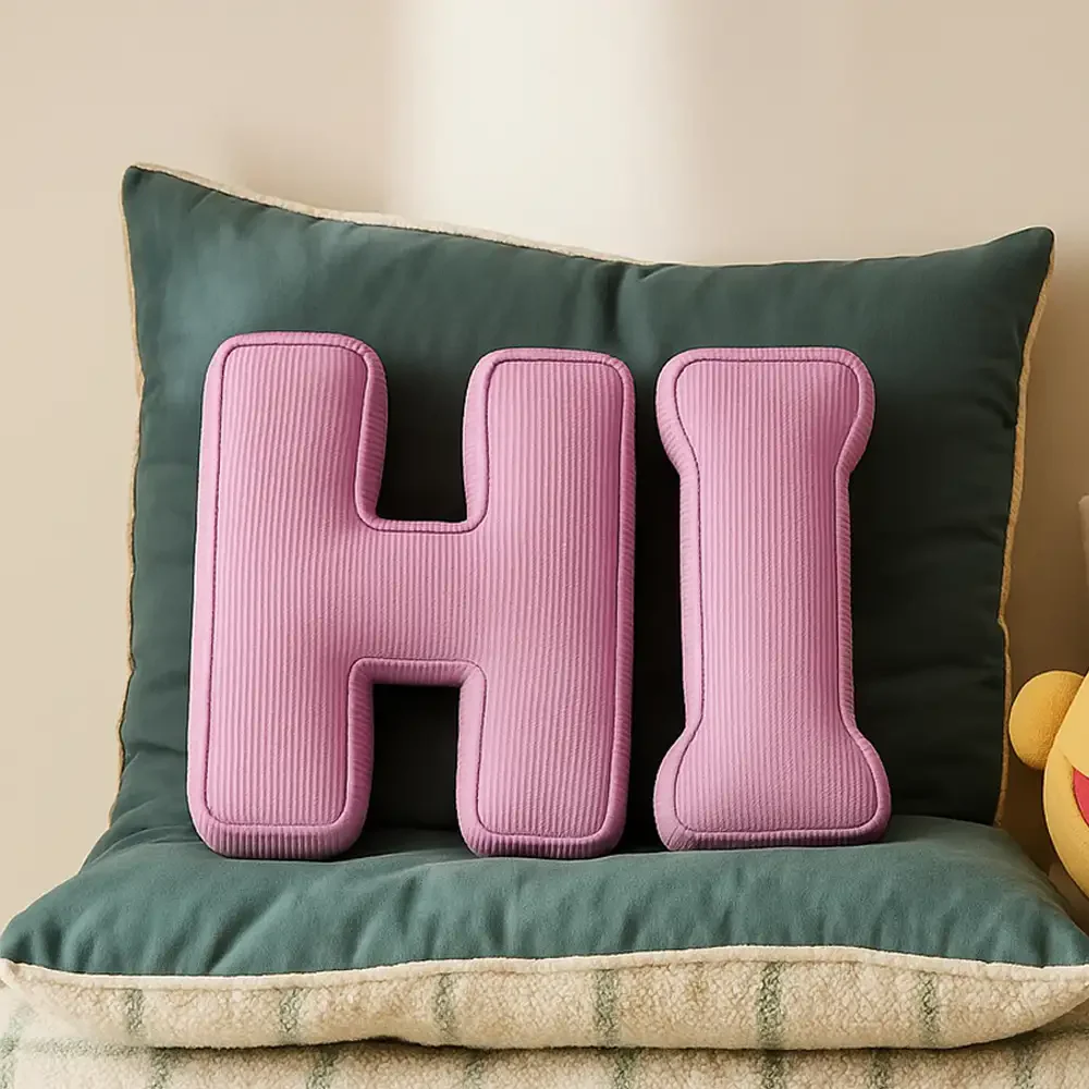 Corduroy Soft Hugging Letter Sofa Pillow - News Pet Shop