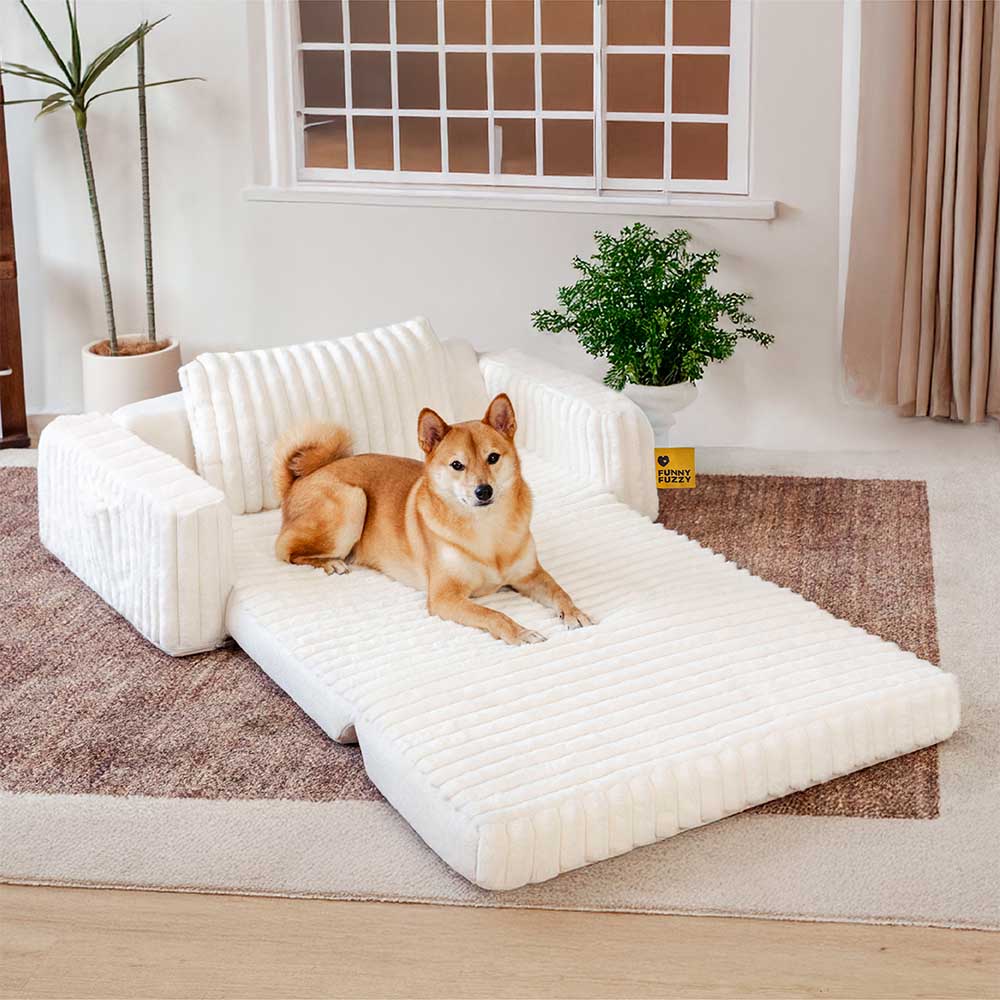 Plush Fluffy Large Orthopedic Human-Dog Bolster Bed - News Pet Shop