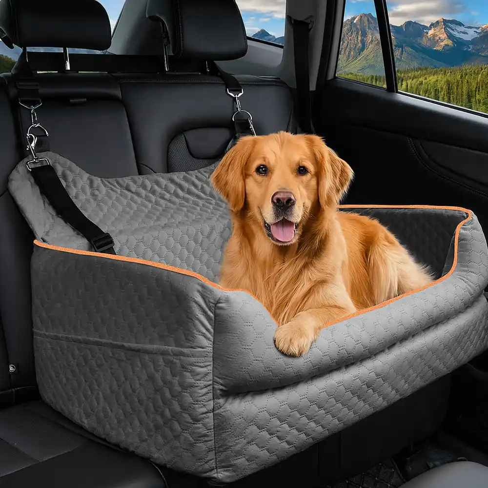 Portable Washable Travel Safety Large Dog Car Booster Seat Bed for Back Seat - News Pet Shop