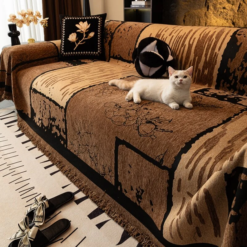 Vintage Chenille Anti-Scratch Sofa Protector Throw Couch Cover - News Pet Shop