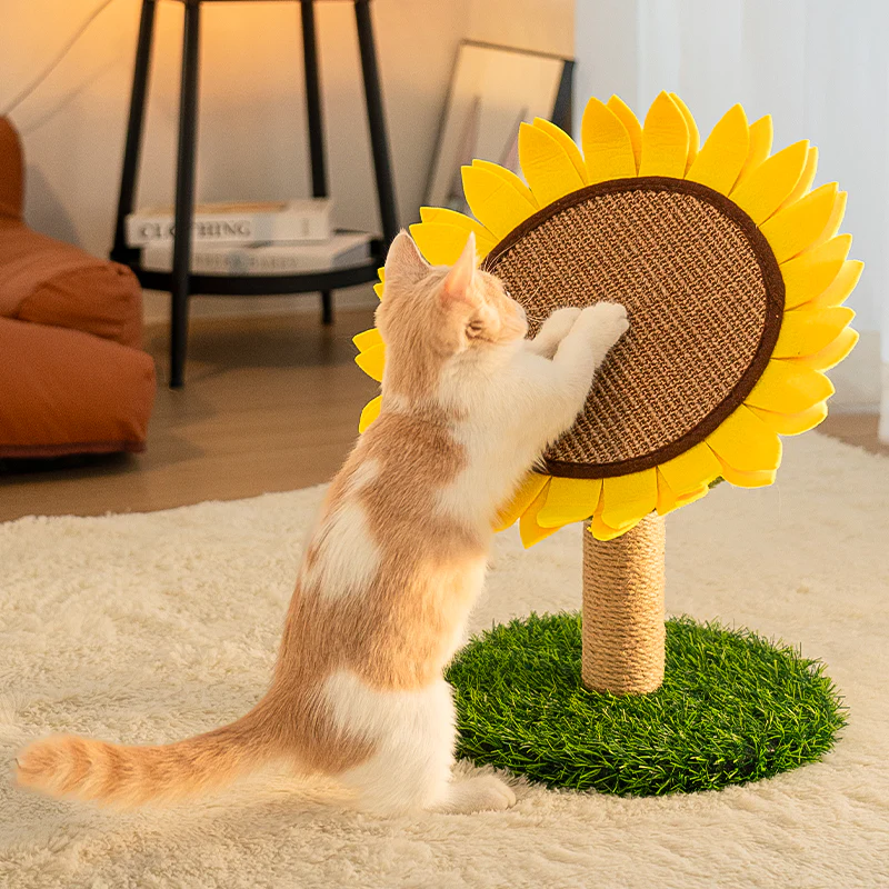 Sunflower Sisal Cat Scratching Board with Stable Grass Base - News Pet Shop