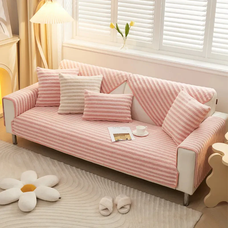 Double Warmth Comfort Striped Anti-slip Couch Cover - News Pet Shop