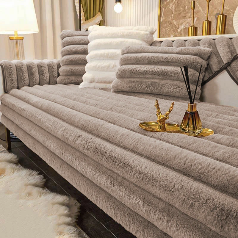 Striped Thickened Plush Non-slip Couch Cover - News Pet Shop